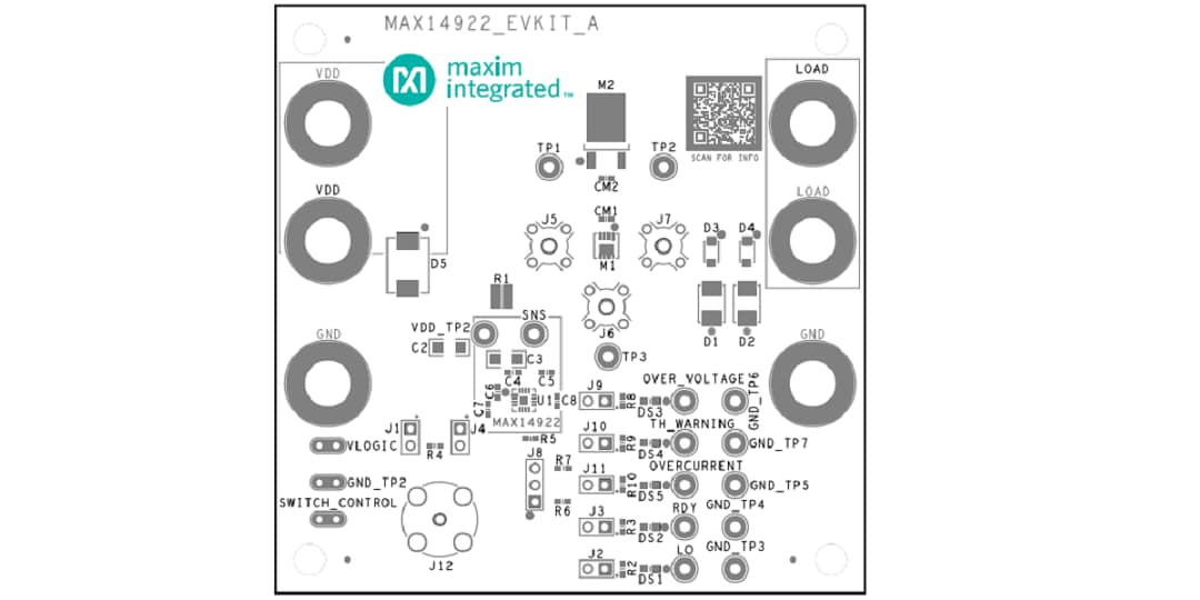 Plan mécanique - Analog Devices Inc. Kit d'évaluation MAX14922 (MAX14922EVKIT)
