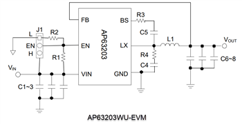 Schéma - Diodes Incorporated Cartes d'évaluation AP6320x