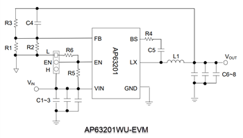 Schéma - Diodes Incorporated Cartes d'évaluation AP6320x