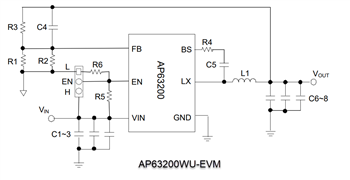 Schéma - Diodes Incorporated Cartes d'évaluation AP6320x