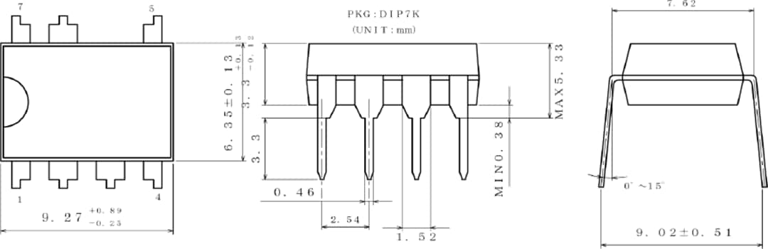 Plan mécanique - ROHM Semiconductor Convertisseurs CC-CC MLI BM2P