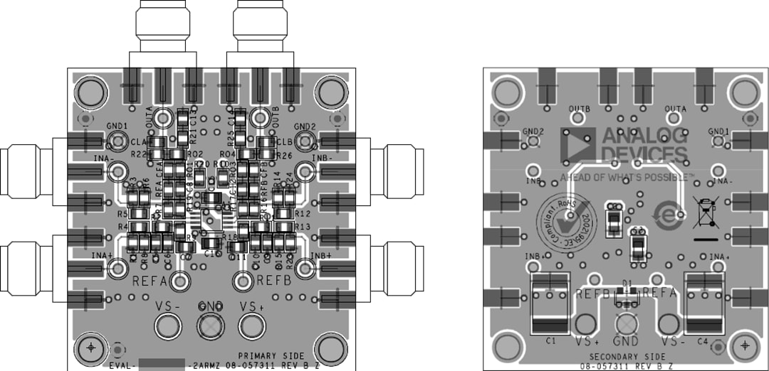 Plan mécanique - Analog Devices Inc. Carte d'évaluation EVAL-ADA4522-2ARMZ