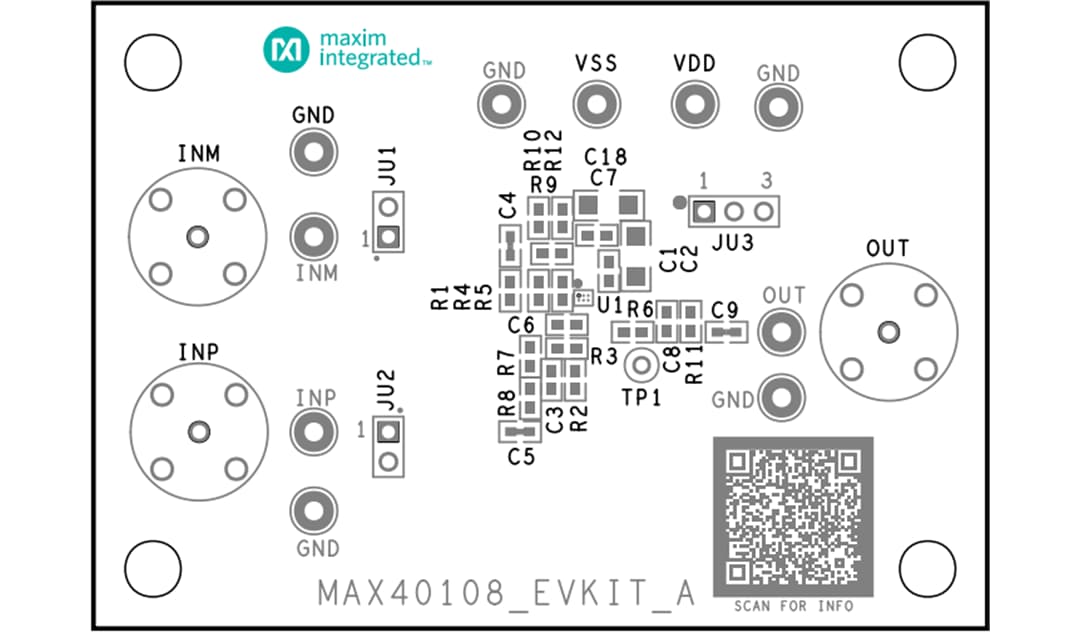 Plan mécanique - Analog Devices Inc. Kit d'évaluation MAX40108EVKIT