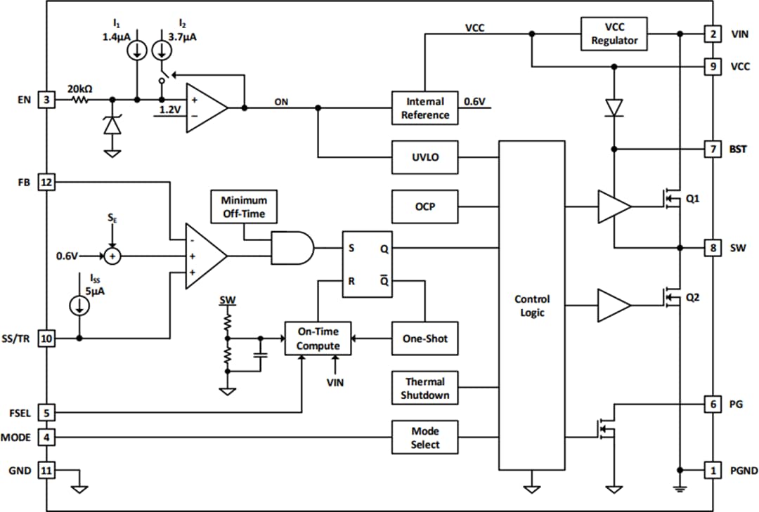 Schéma de principe - Diodes Incorporated Convertisseur Buck synchrone AP62600
