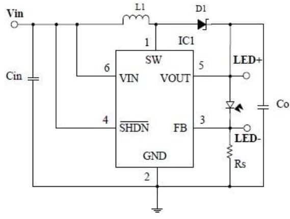 Schéma - Diodes Incorporated Carte d'évaluation PAM2803EV1