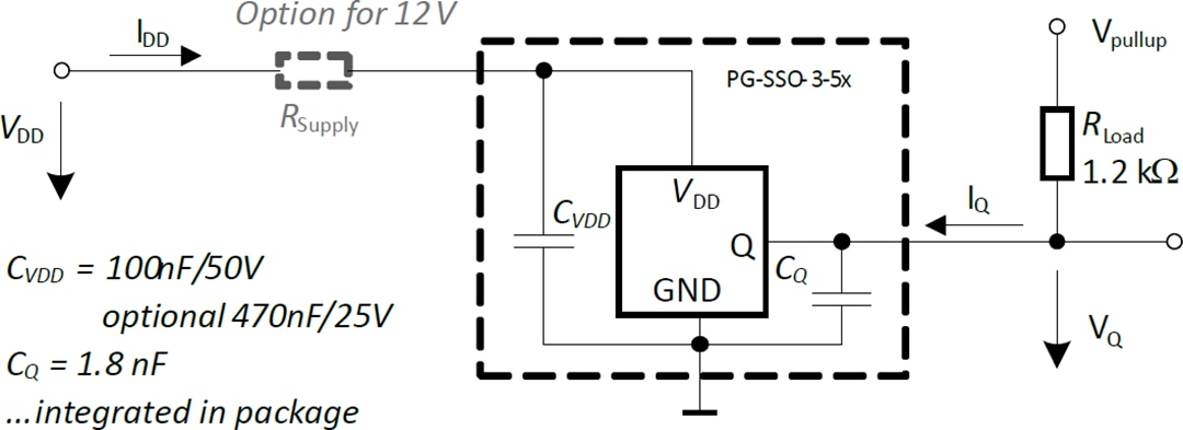 Schéma du circuit d'application - Infineon Technologies Capteur de vitesse universel XENSIV™ TLE4929C-XHA