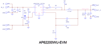 Schéma - Diodes Incorporated Cartes d'évaluation AP62200x
