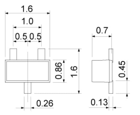 Plan mécanique - ROHM Semiconductor Diodes à barrière de Schottky RB7x