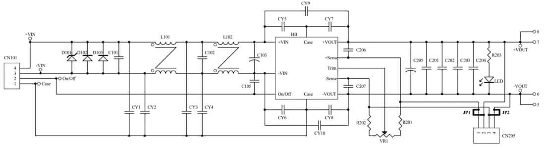 Application Circuit Diagram - Cincon CHB200W-110SXX-CMFC(D) 200W DC-DC Converters