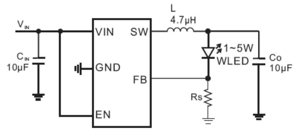 Schéma - Diodes Incorporated Carte d'évaluation PAM2804EV1
