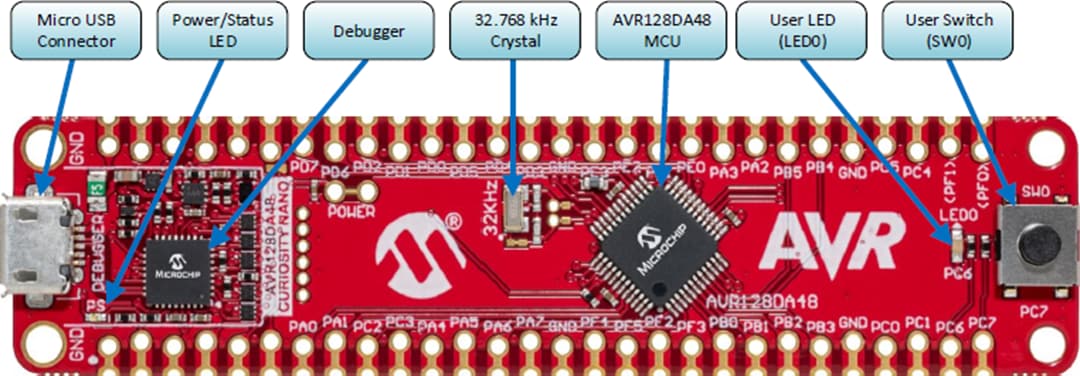 Microchip Technology Kit Curiosity Nano AVR128DA48 (DM164151)