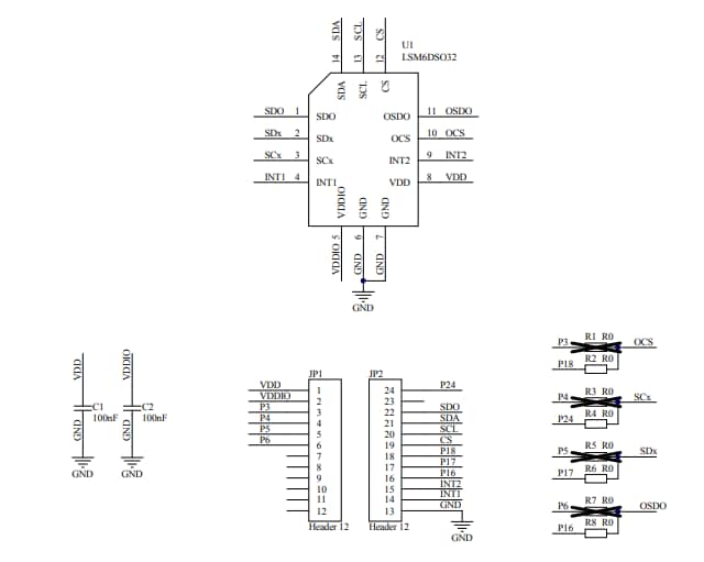 Schéma - STMicroelectronics Carte adaptateur STEVAL-MKI215V1
