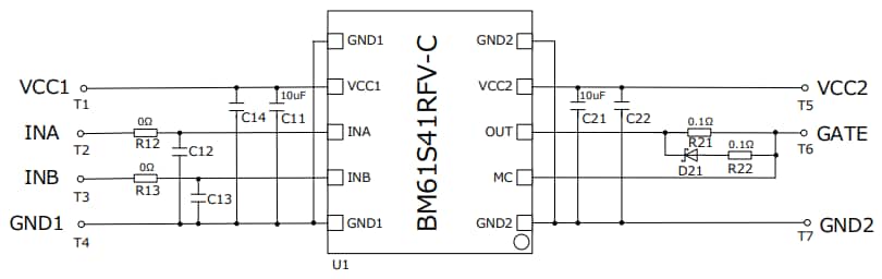 Schéma - ROHM Semiconductor Carte d'évaluation BM61S41RFV-EVK001