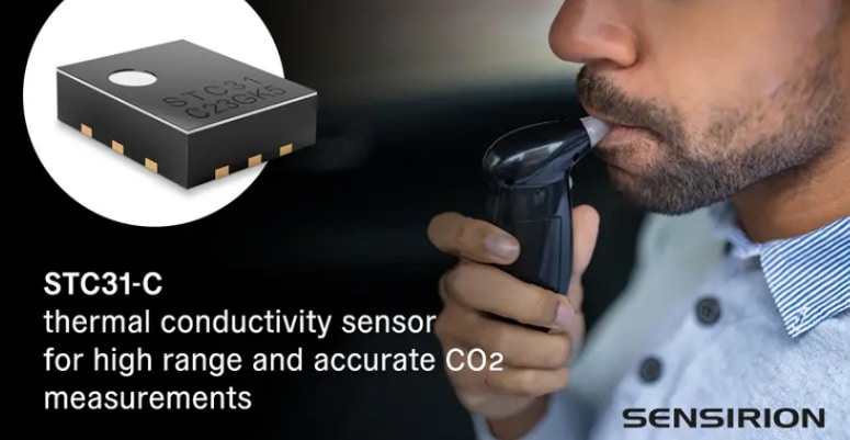 Infographie - Sensirion Capteur de conductivité thermique STC31-C pour CO2