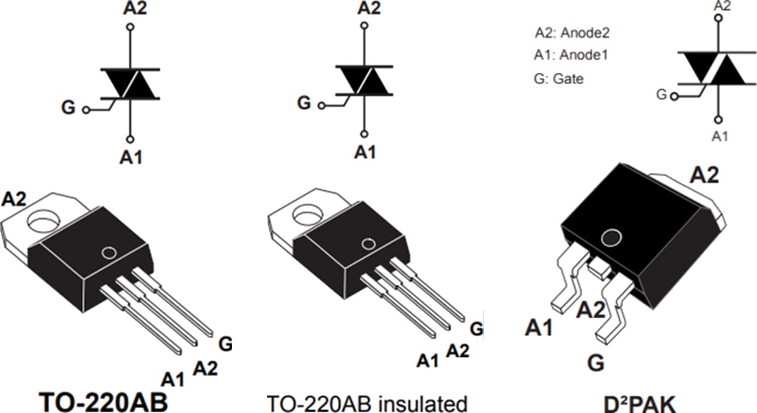 Plan mécanique - STMicroelectronics Triac T2535T