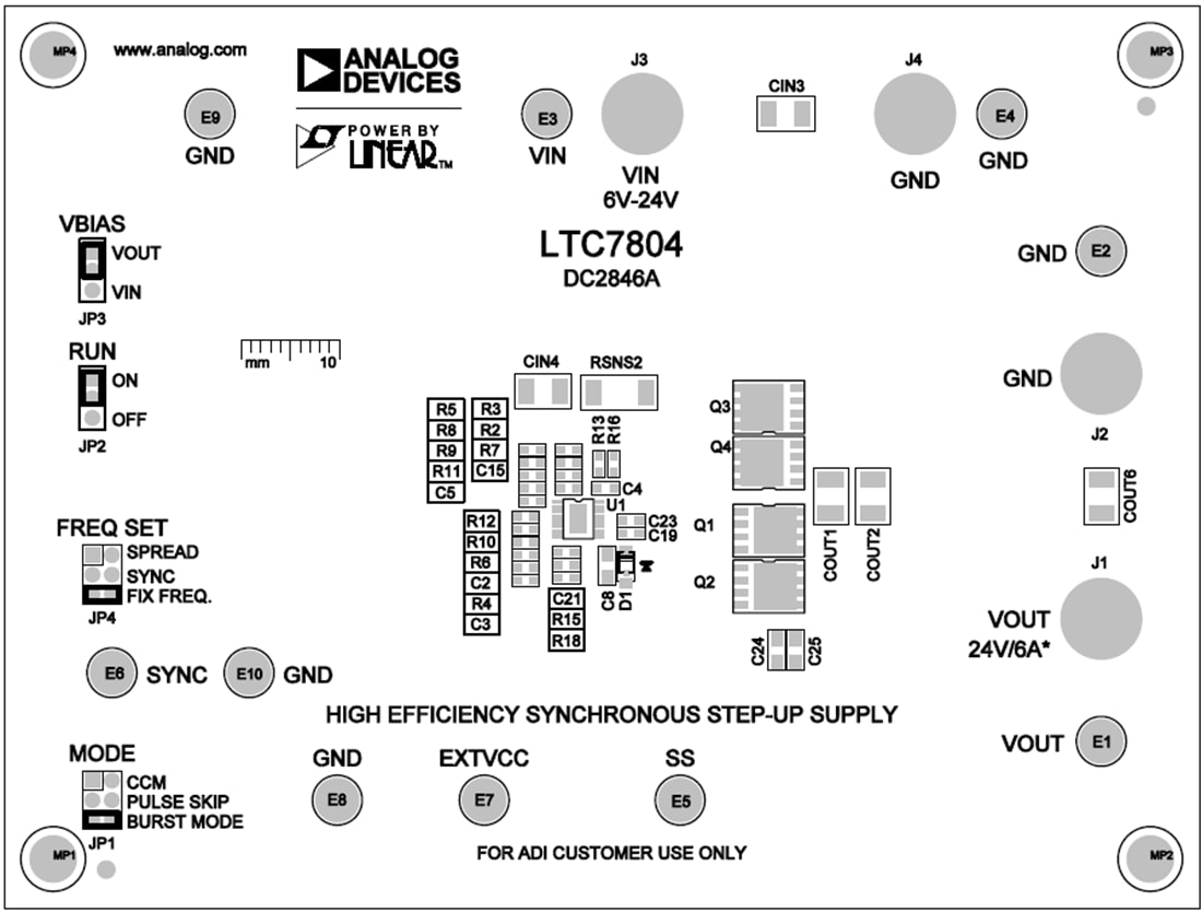 Plan mécanique - Analog Devices Inc. Circuit de démonstration DC2846A pour LTC7804