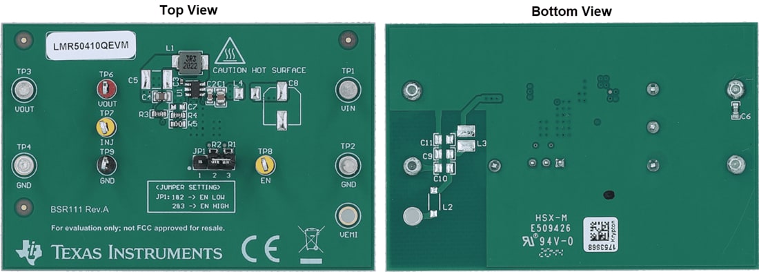 Plan mécanique - Texas Instruments Module d'évaluation (EVM) de convertisseur LMR50410QEVM