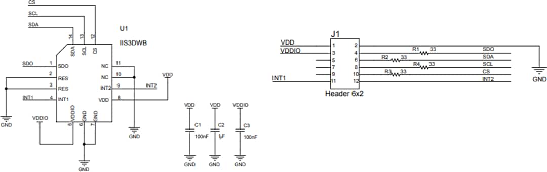 Schéma - STMicroelectronics Kit de module inertiel iNemo STEVAL-MKI208V1K