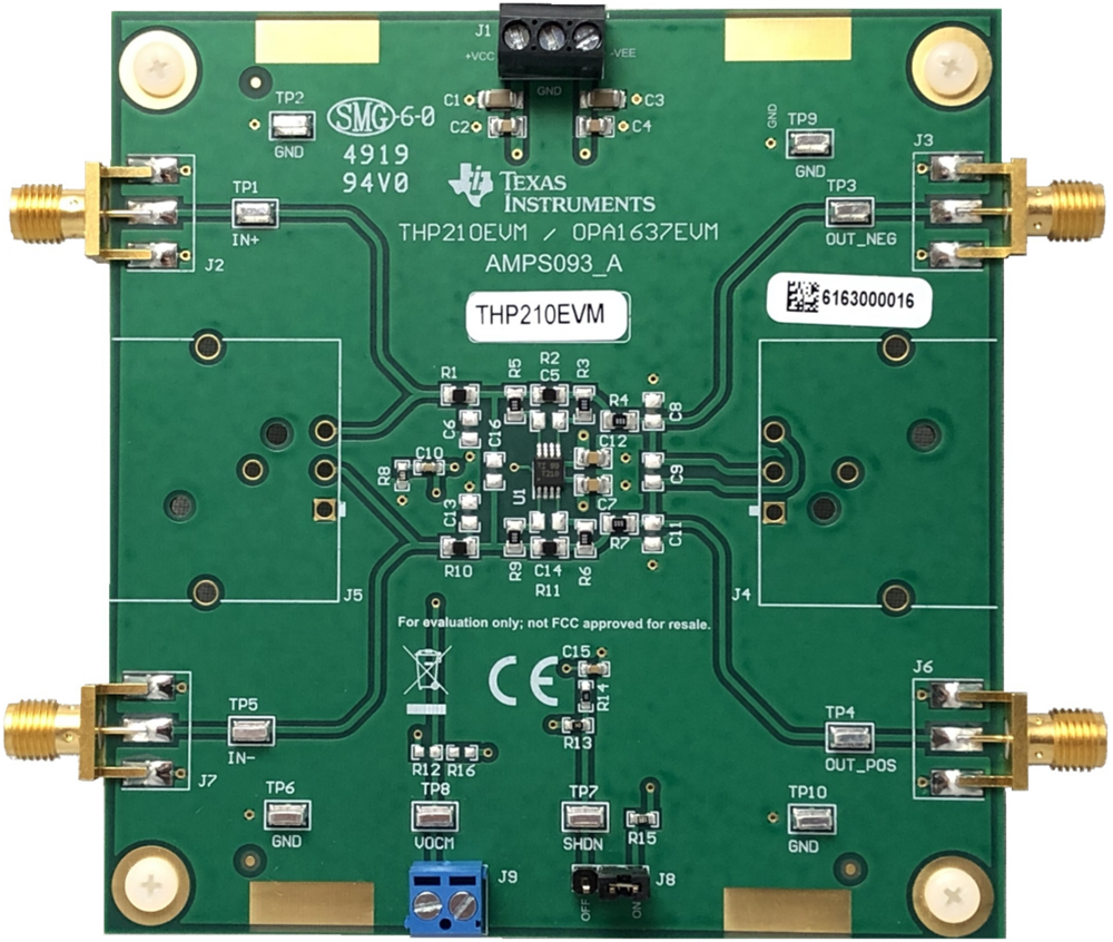 Plan mécanique - Texas Instruments Module d'évaluation (EVM) d'amplificateur THP210EVM