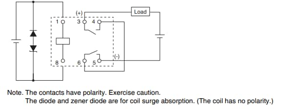 Schéma du circuit d'application - Omron Electronics Relais de puissance PCB G2RG-X