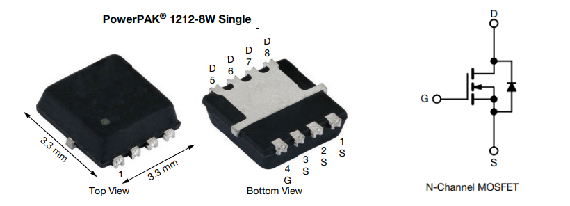 Schéma du circuit d'application - Vishay / Siliconix MOSFET 175°C automobile 60 V (D-S) à canal N SQS414CENW