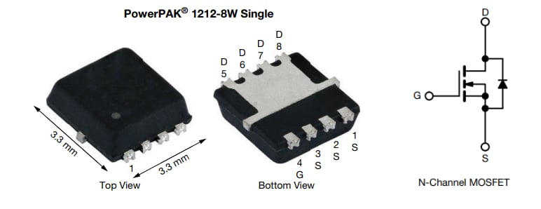 Vishay / Siliconix MOSFET 100 V à canal N automobile SQSA12CENW