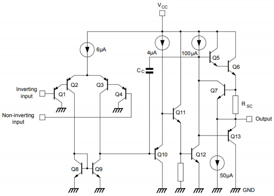 Schéma - STMicroelectronics Double amplificateur opérationnel à faible puissance LM2904B