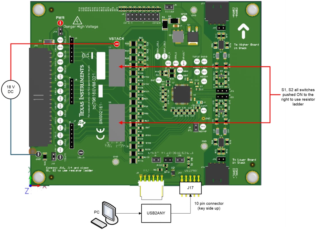 Plan mécanique - Texas Instruments Module d'évaluation (EVM) moniteur bq75614EVM-021