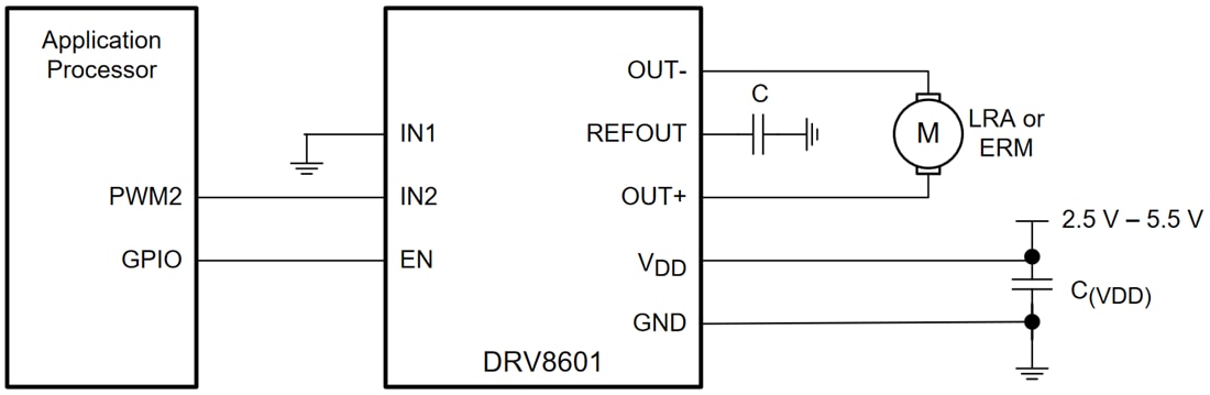 Schéma de principe - Texas Instruments Pilote tactile DRV8601