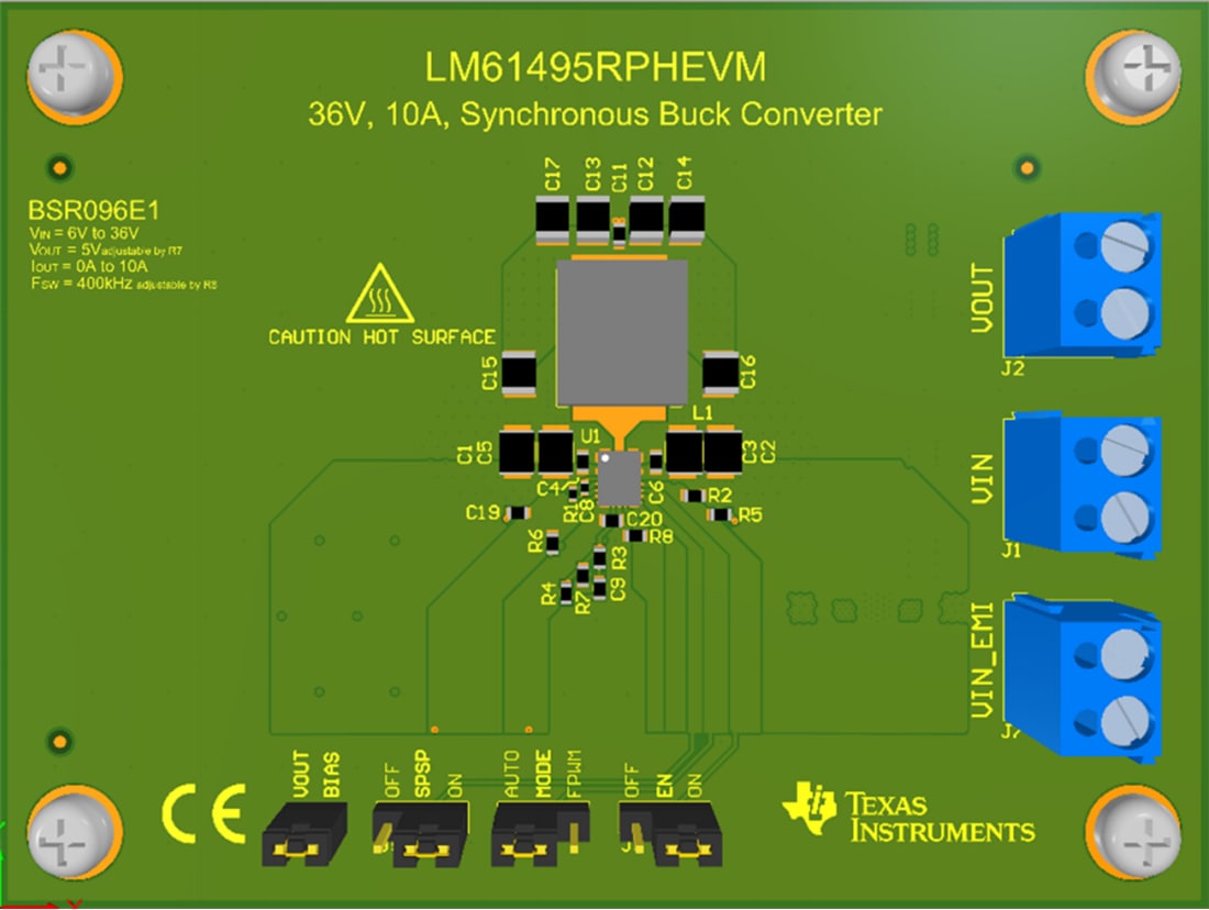 Plan mécanique - Texas Instruments Module d'évaluation (EVM) de convertisseur rphevm LM61495RPHEVM