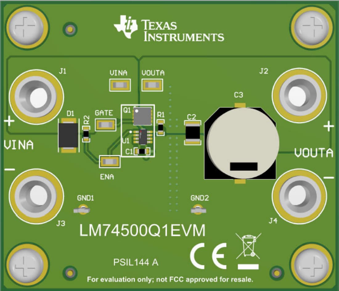 Plan mécanique - Texas Instruments Module d'évaluation de contrôleur LM74500Q1EVM
