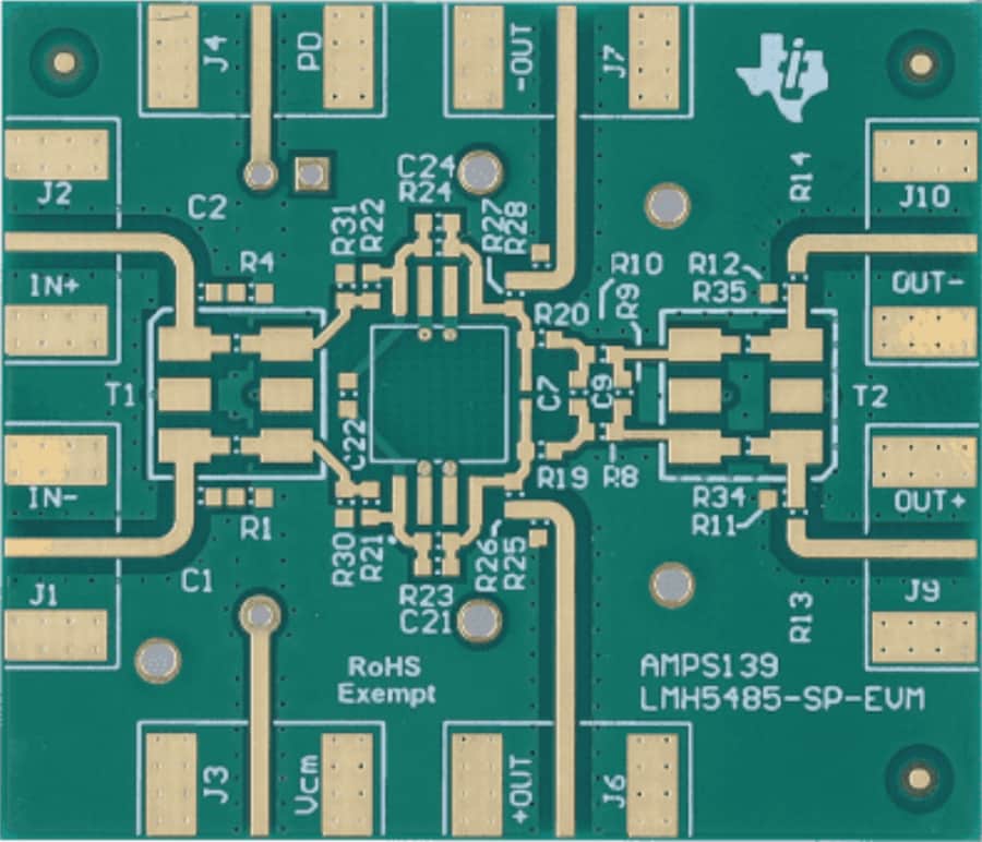 Plan mécanique - Texas Instruments Module d'évaluation d'amplificateur LMH5485-SP-EVM