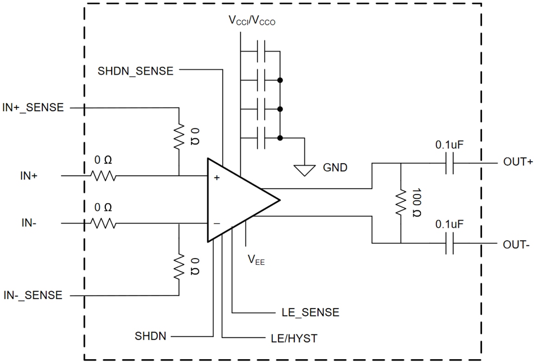 Schéma de principe - Texas Instruments Module d'évaluation (EVM) de comparateur TLV3605EVM