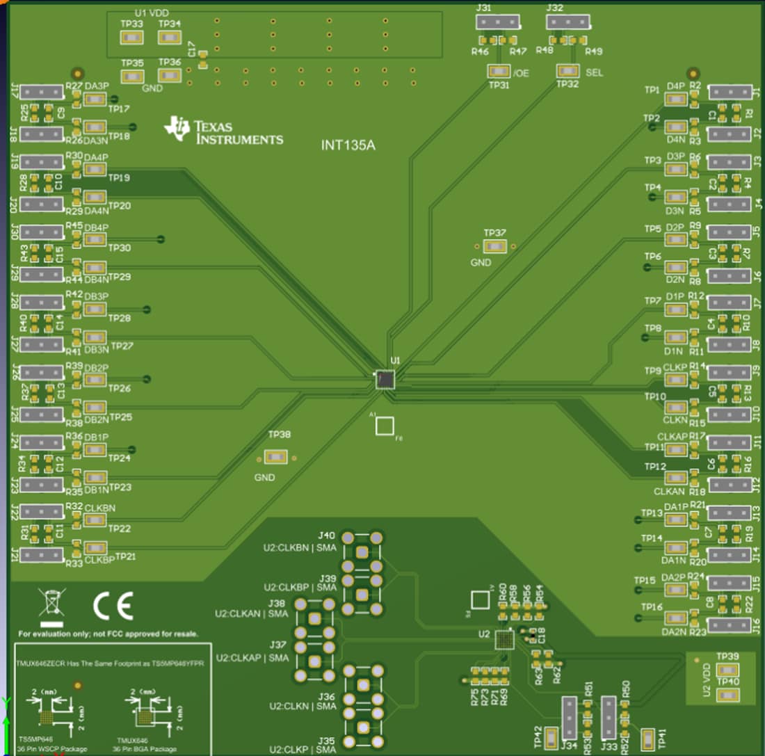 Plan mécanique - Texas Instruments Module d'évaluation (EVM) de commutateur TMUX646EVM