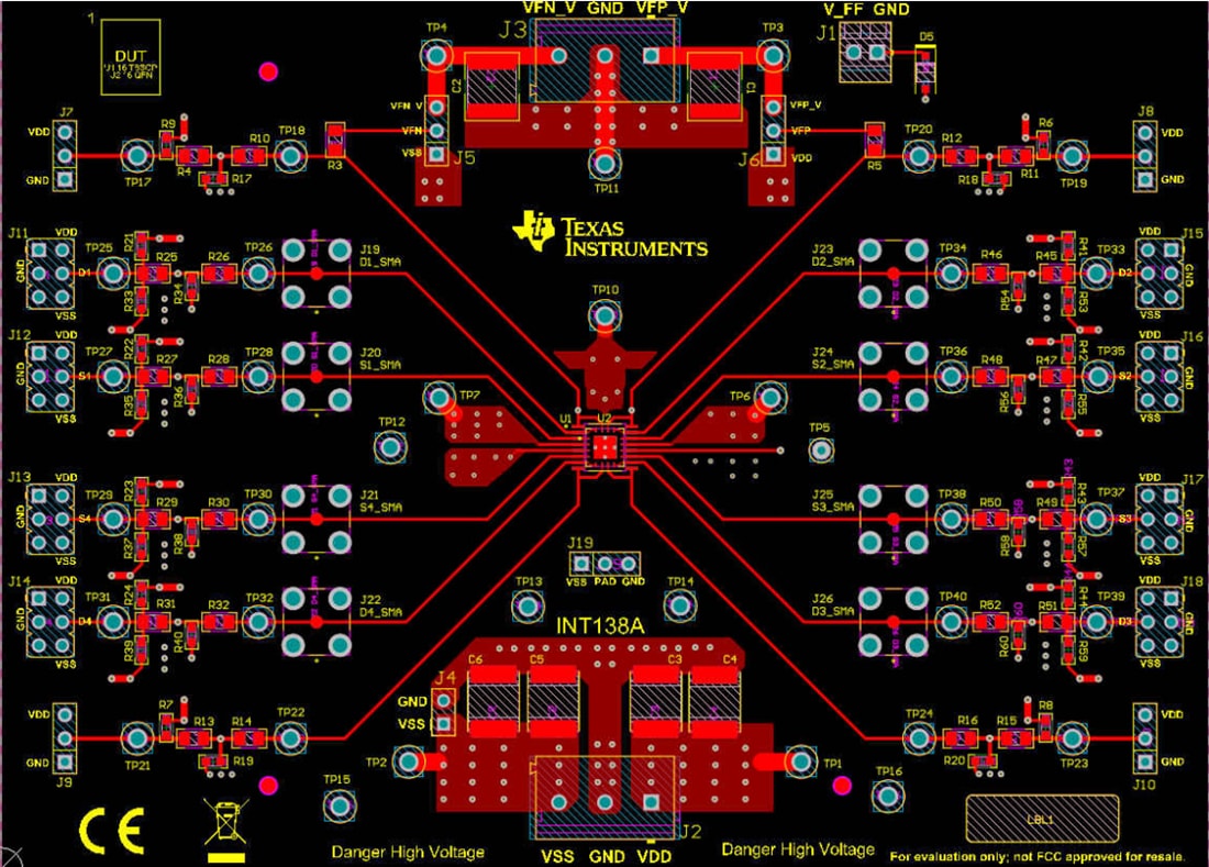 Plan mécanique - Texas Instruments Module d'évaluation des commutateurs MUX741-746EVM