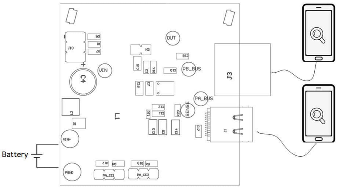 Plan mécanique - Texas Instruments Module d'évaluation (EVM) TPS25868Q1EVM-162