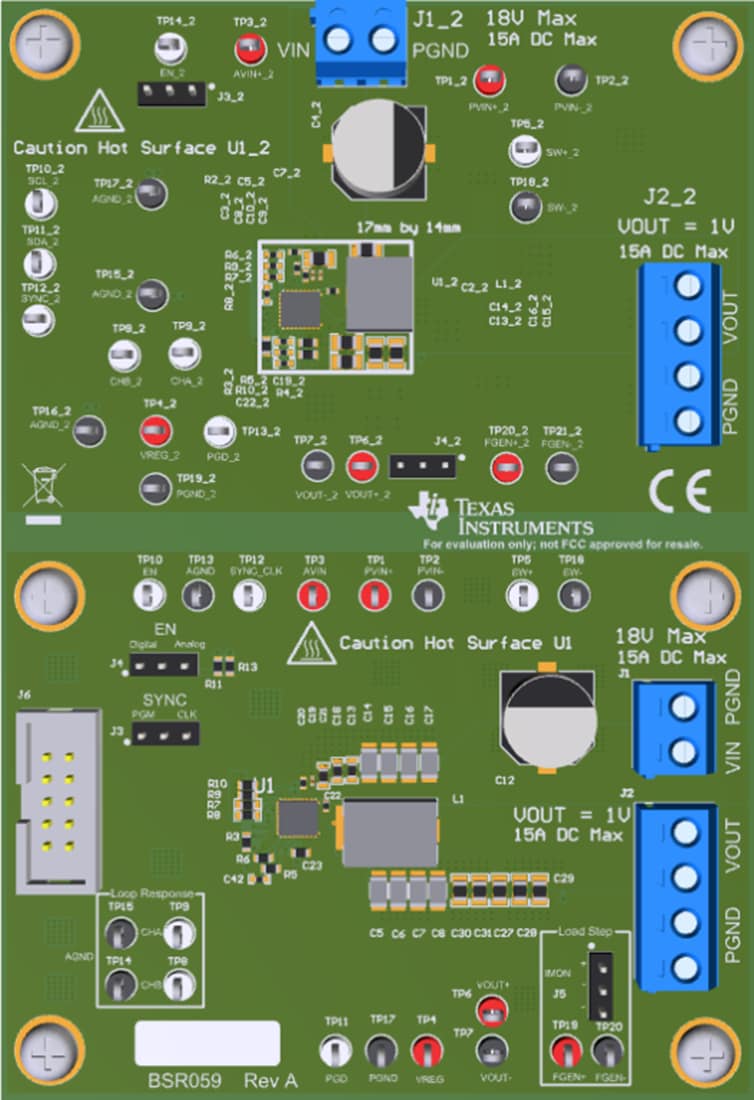 Plan mécanique - Texas Instruments Module d'évaluation de convertisseur TPS542A52EVM-059