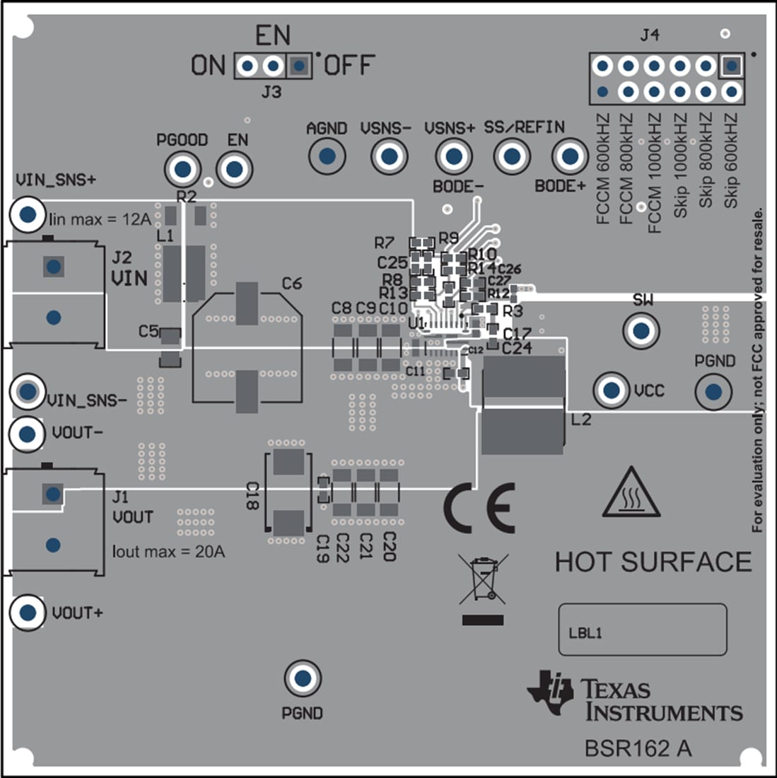 Plan mécanique - Texas Instruments Module d'évaluation de convertisseur TPS548B27EVM-162
