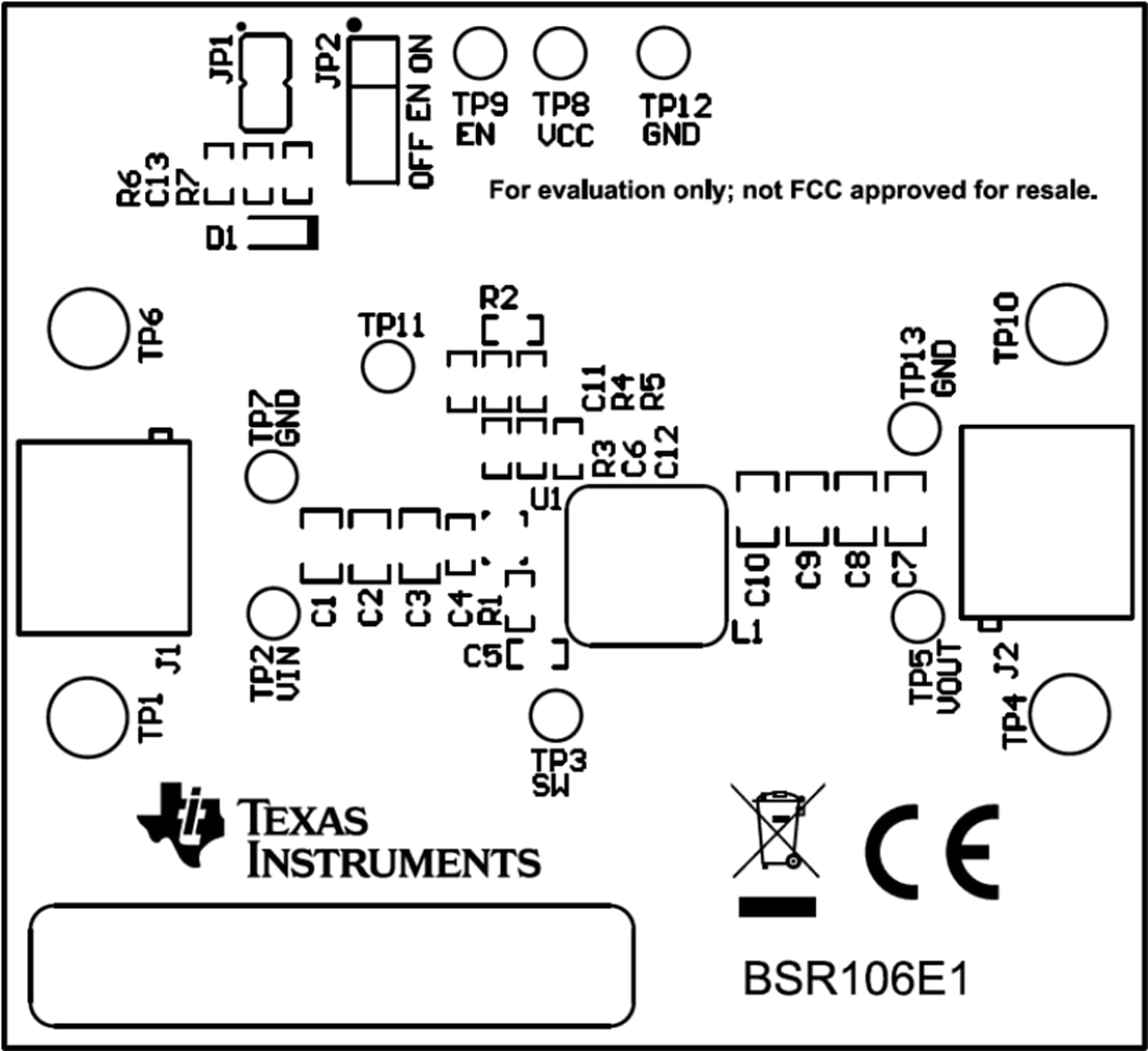 Plan mécanique - Texas Instruments Module d'évaluation de convertisseur TPS566231EVM