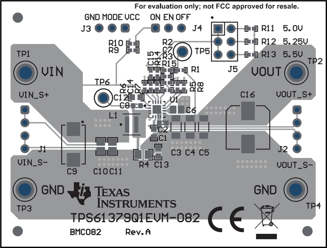 Plan mécanique - Texas Instruments Module d'évaluation du convertisseur TPS61379Q1EVM-082