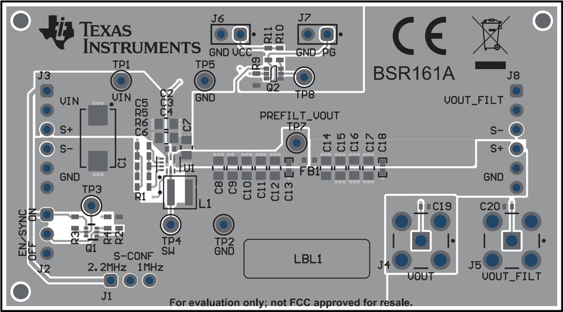 Plan mécanique - Texas Instruments Module d'évaluation de convertisseur TPS62913-IBB-EVM