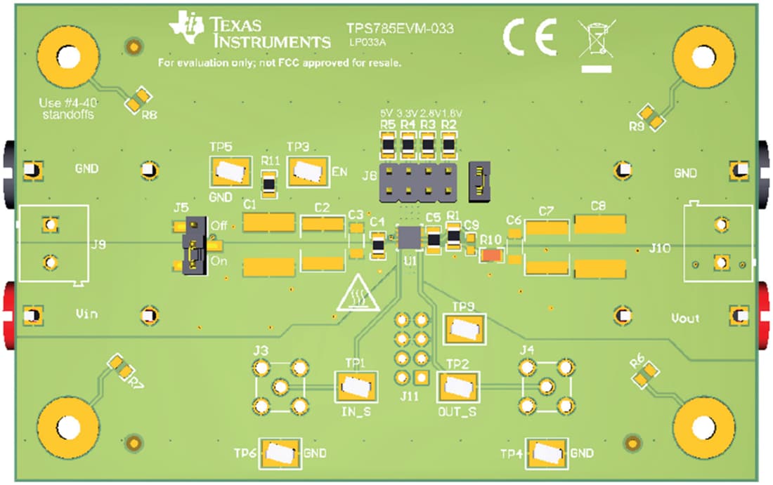 Plan mécanique - Texas Instruments Module d'évaluation de régulateur TPS785EVM-033