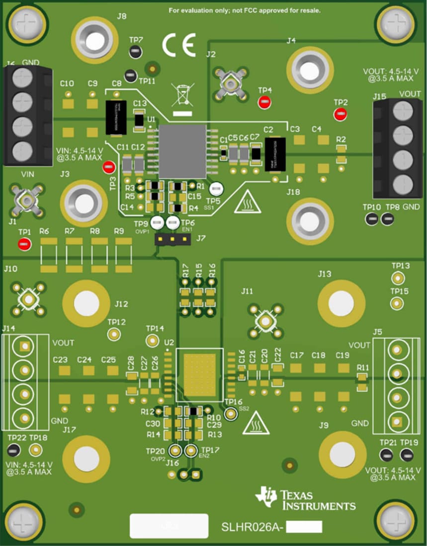 Plan mécanique - Texas Instruments Module d'évaluation de commutateur de charge TPS7H2211EVM-CVAL