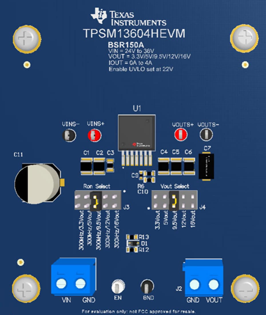 Plan mécanique - Texas Instruments Module d'évaluation du module d'alimentation TPSM13604HEVM
