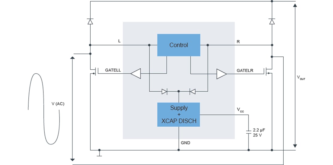 Schéma du circuit d'application - NXP Semiconductors Contrôleur à pont actif redresseur TEA2206T