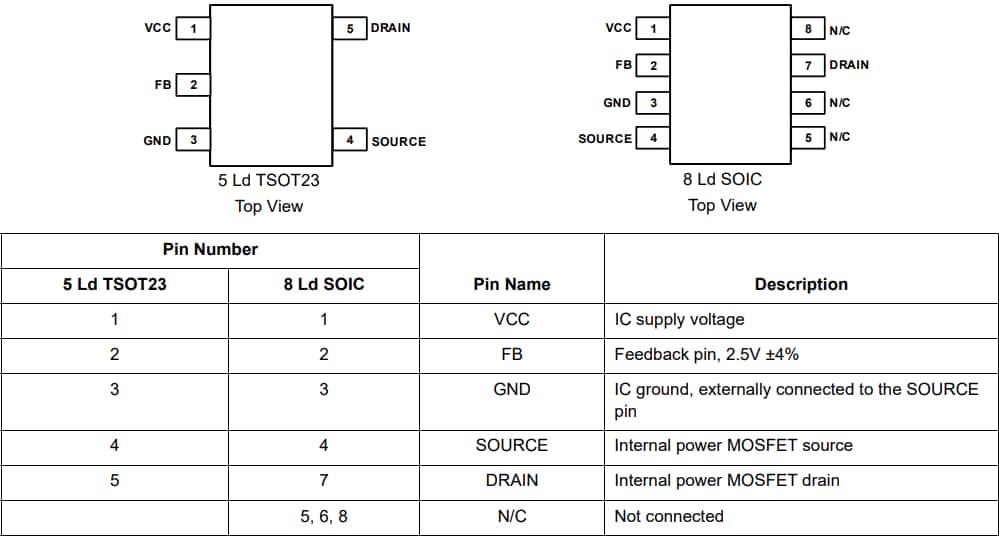 Plan mécanique - Renesas Electronics Régulateur Buck CA-CC non isolé 700 V RAA223012