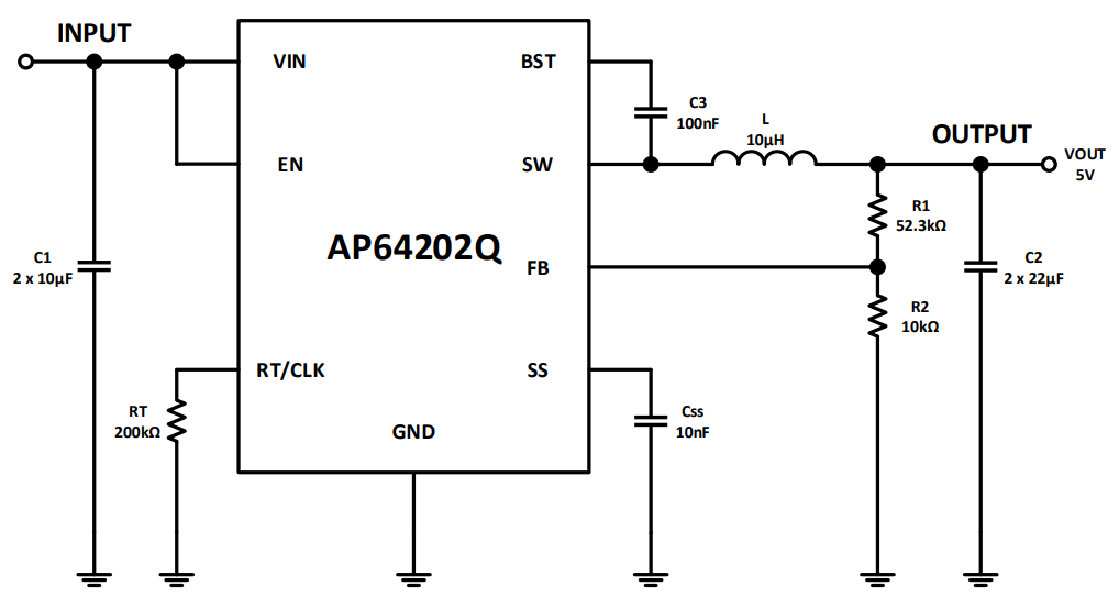 Diodes Incorporated Convertisseur Buck synchrone AP64202Q