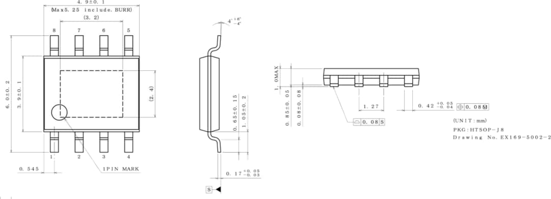 Plan mécanique - ROHM Semiconductor Régulateur de faible chute de tension CMOS BU30SA5WGWZ