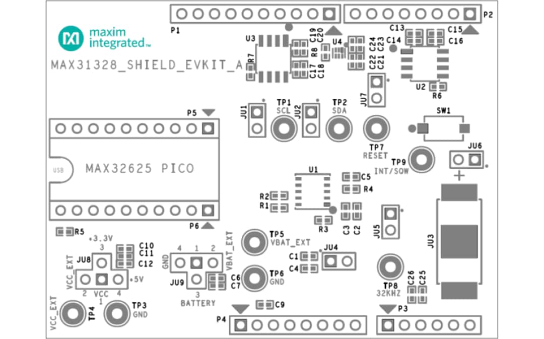 Plan mécanique - Analog Devices / Maxim Integrated Blindage MAX31328
