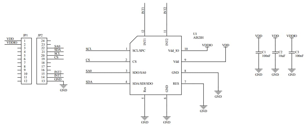Schéma - STMicroelectronics Carte adaptateur STEVAL-MKI218V1